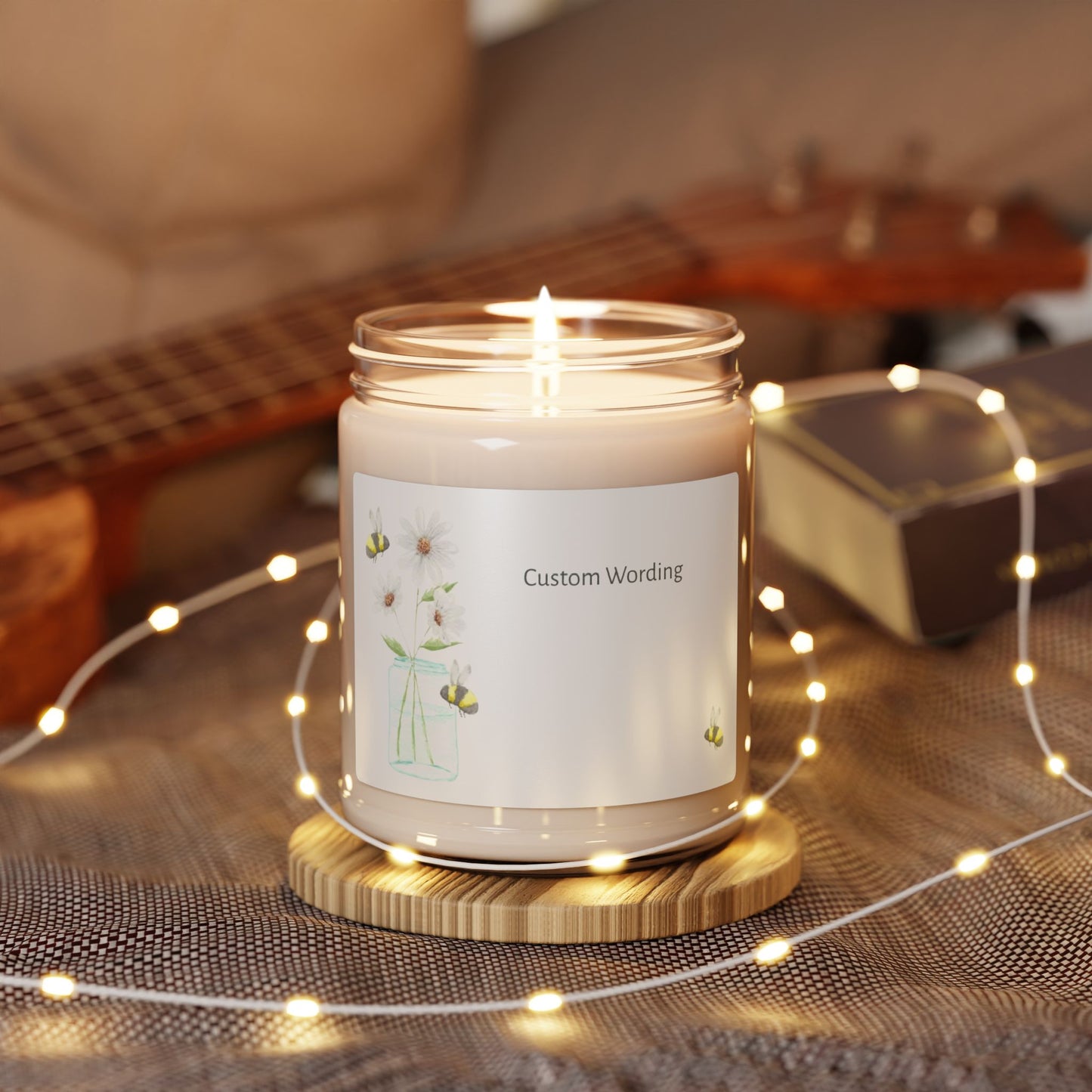 DO NOT ORDER BEFORE CUSTOMIZING *Special Order* Daisies and Bees Scented Soy Candle, 9oz