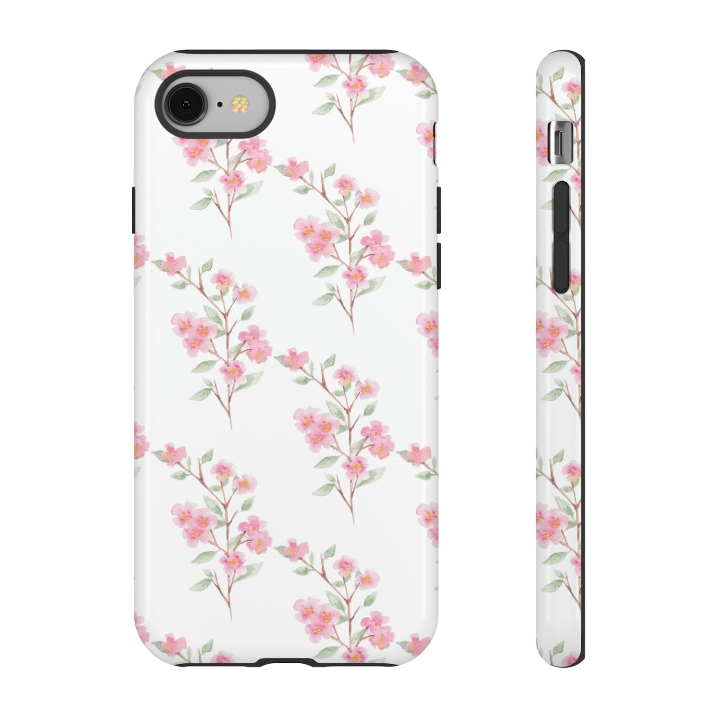 Watercolor Pink Floral Branch Tough Cases