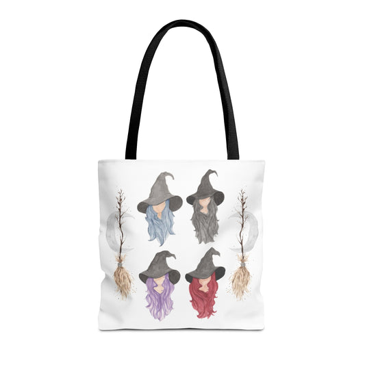 Watercolor Three Witchy Sisters Tote Bag