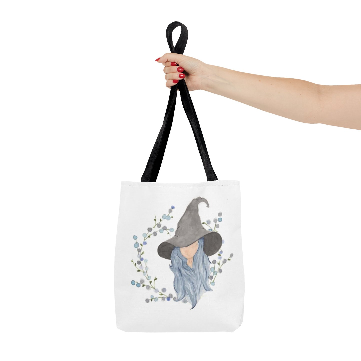 Watercolor Blue Witch Tote Bag