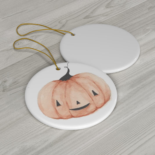 Watercolor Pumpkin Ceramic Ornament