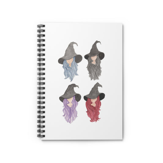 Watercolor Four Witchy Sisters Spiral Notebook - Ruled Line