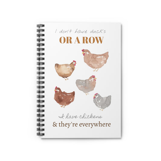 Watercolor Scattered Chickens Spiral Notebook - Ruled Line