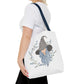 Watercolor Blue Witch Tote Bag