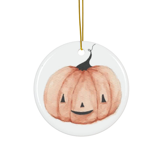 Watercolor Pumpkin Ceramic Ornament