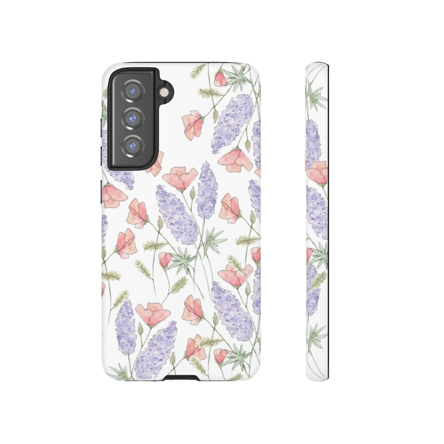 Watercolor Poppy and Lupine Tough Cases