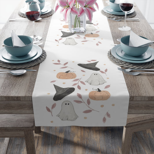 Watercolor Halloween Scattered Pattern Table Runner