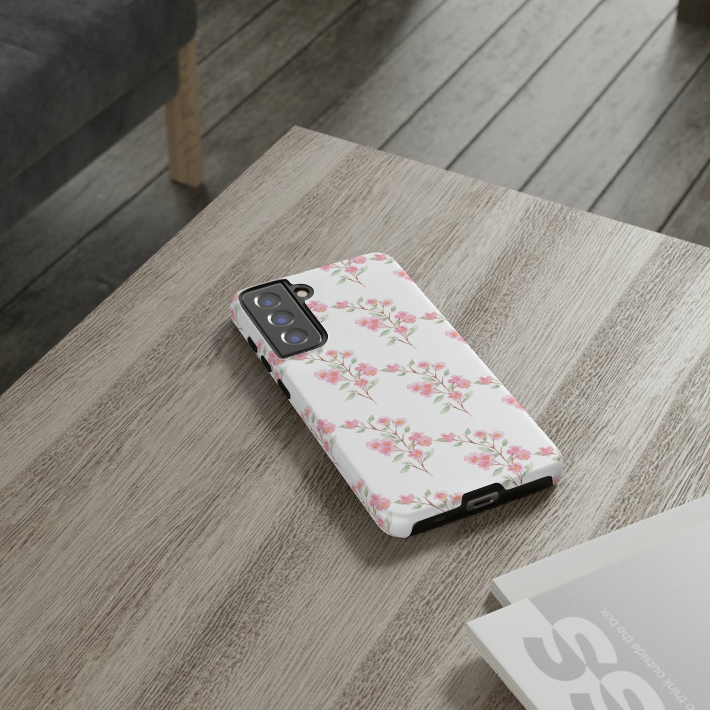 Watercolor Pink Floral Branch Tough Cases