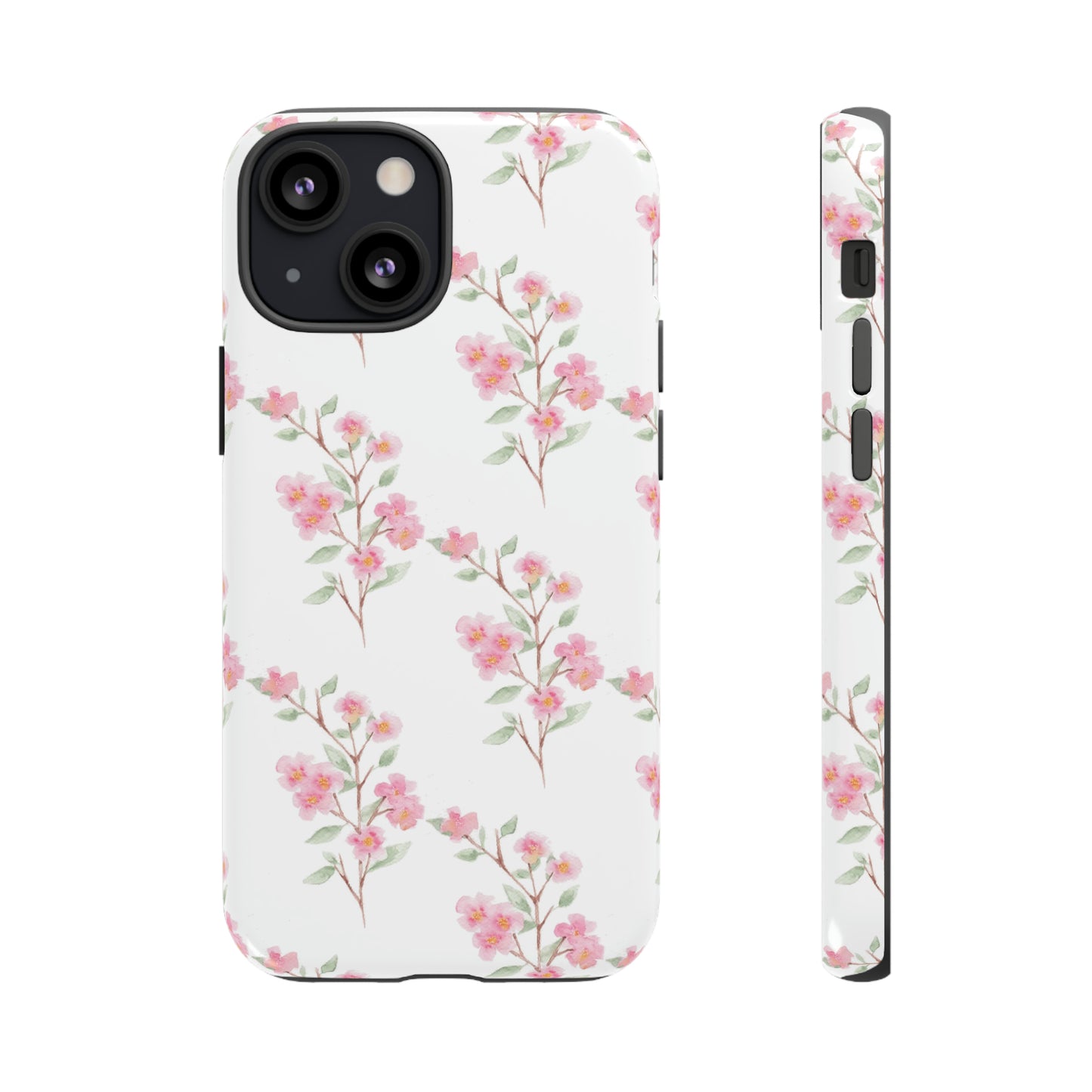 Watercolor Pink Floral Branch Tough Cases