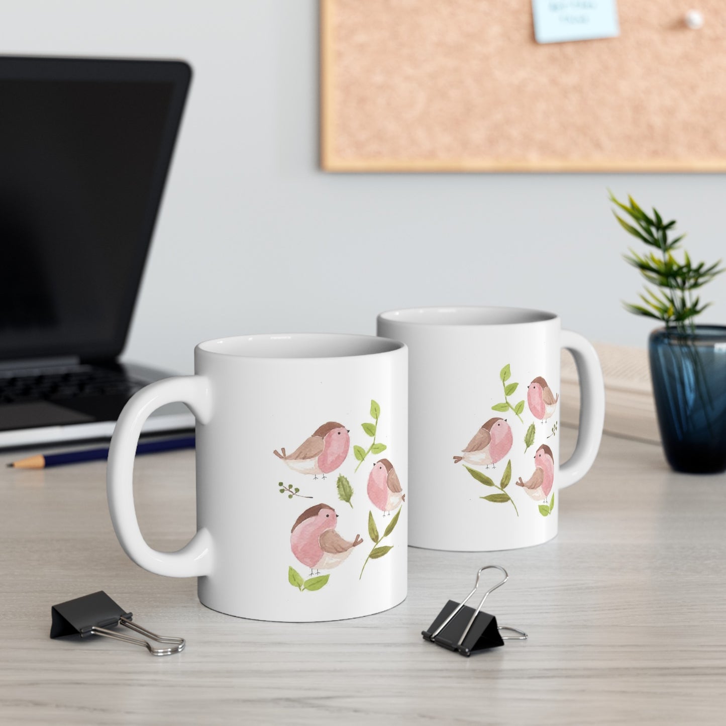 Watercolor Robin Ceramic Mug