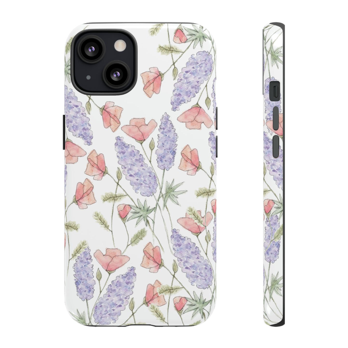 Watercolor Poppy and Lupine Tough Cases