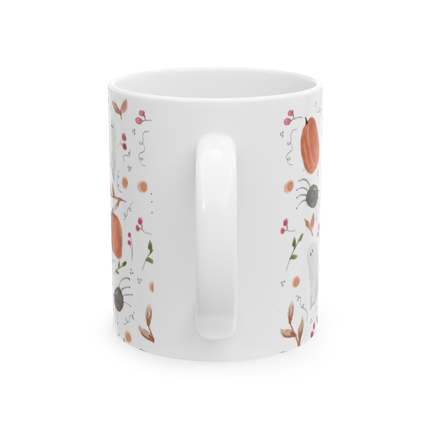 Watercolor Halloween Pattern Ceramic Mug, (11oz, 15oz)