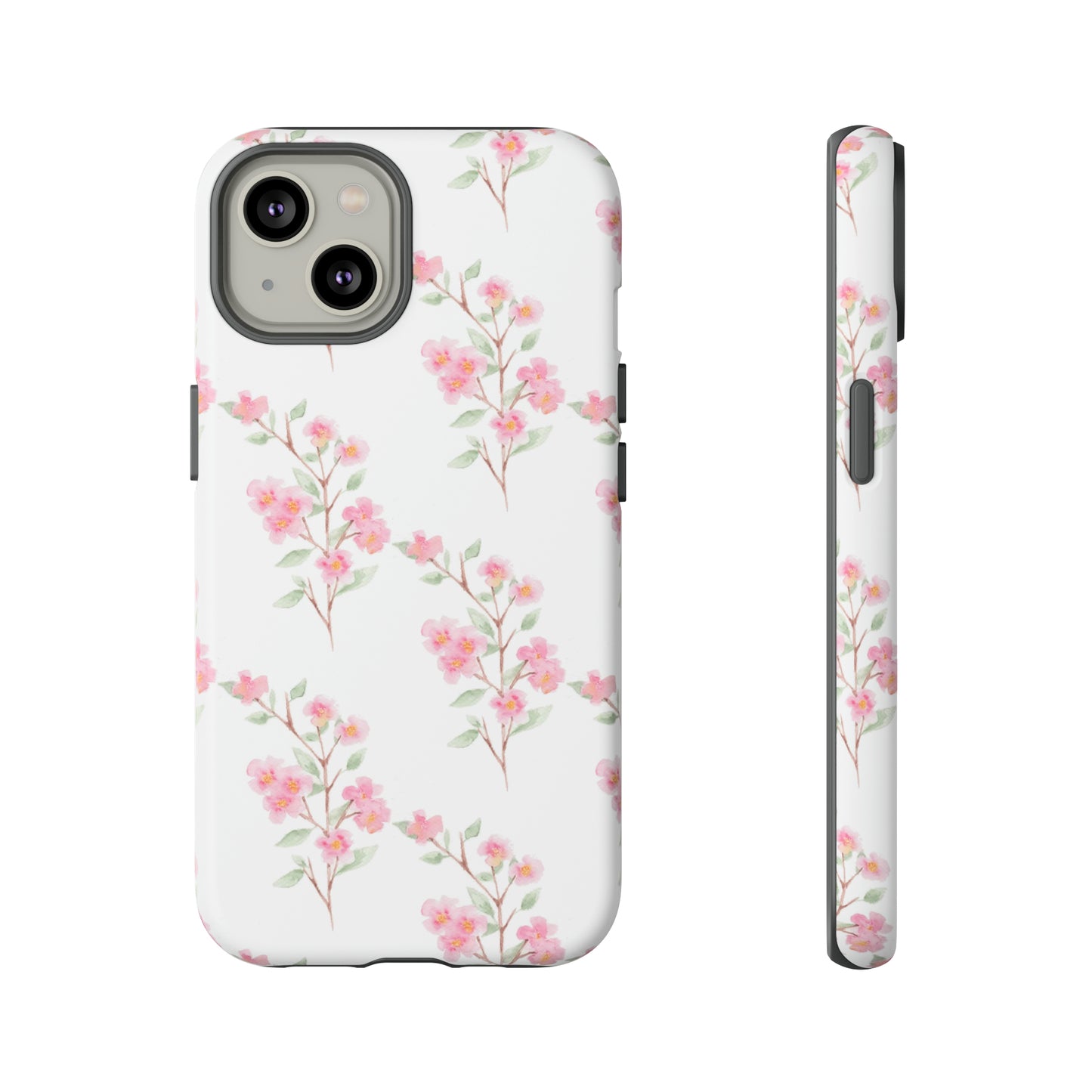 Watercolor Pink Floral Branch Tough Cases