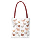 Watercolor Scattered Chickens Tote Bag