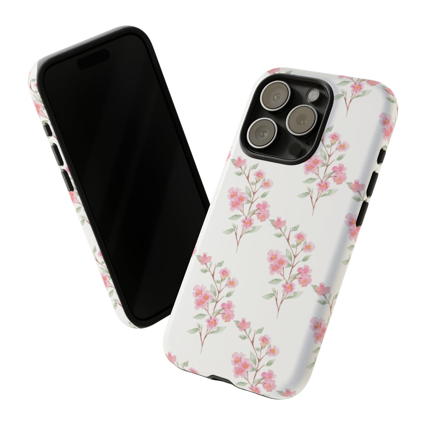 Watercolor Pink Floral Branch Tough Cases