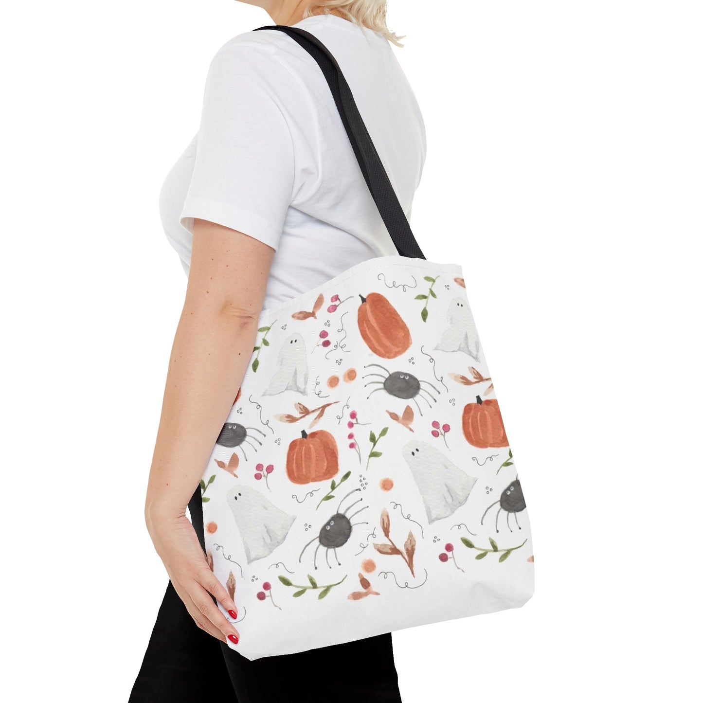 Watercolor Halloween Pattern Tote Bag