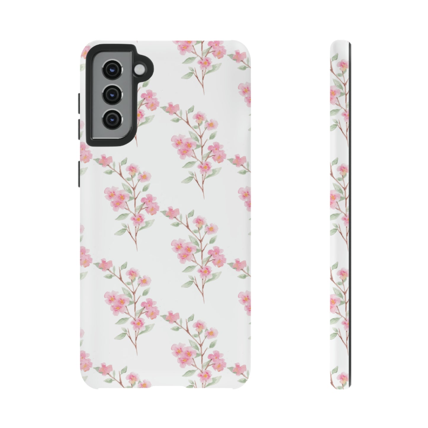 Watercolor Pink Floral Branch Tough Cases