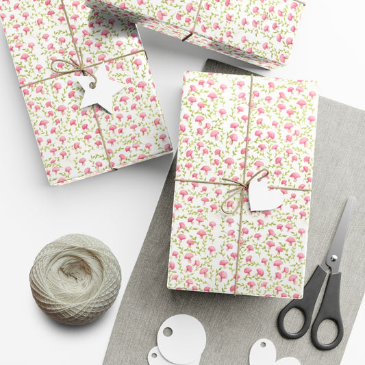 Watercolor Mushrooms and Branches Wrapping Paper - Eco Friendly