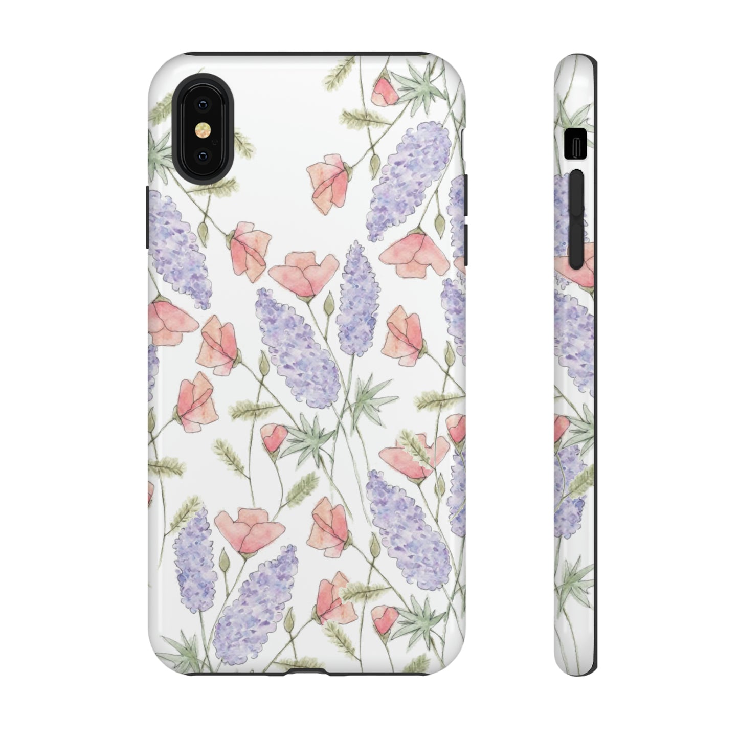 Watercolor Poppy and Lupine Tough Cases