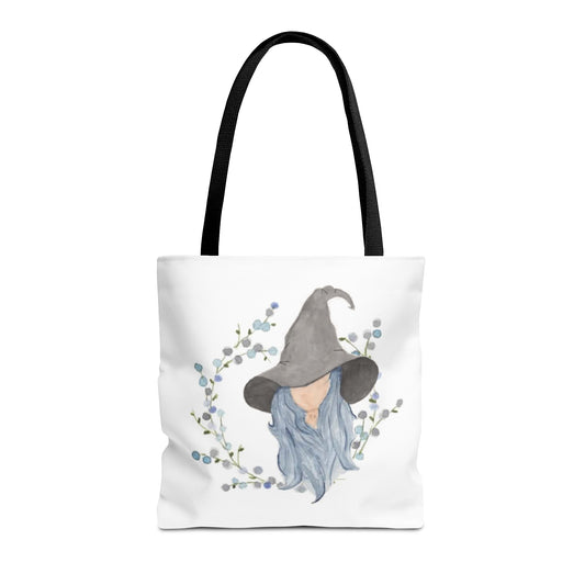 Watercolor Blue Witch Tote Bag