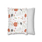 Watercolor Halloween Pattern Square Poly Canvas Pillow Cover - Pillow Not Included -