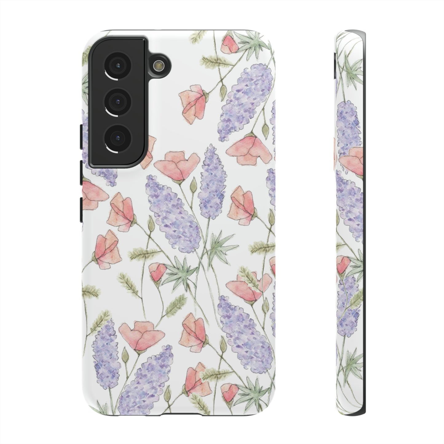 Watercolor Poppy and Lupine Tough Cases