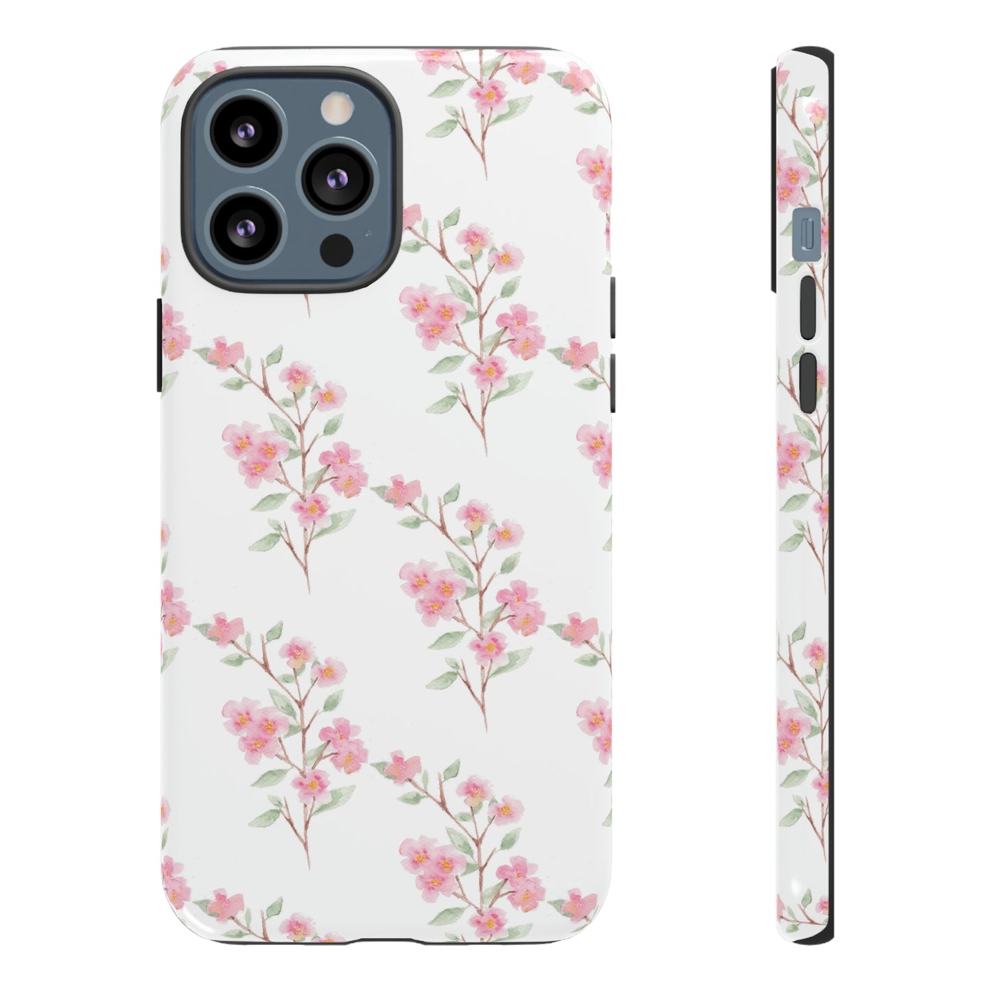 Watercolor Pink Floral Branch Tough Cases