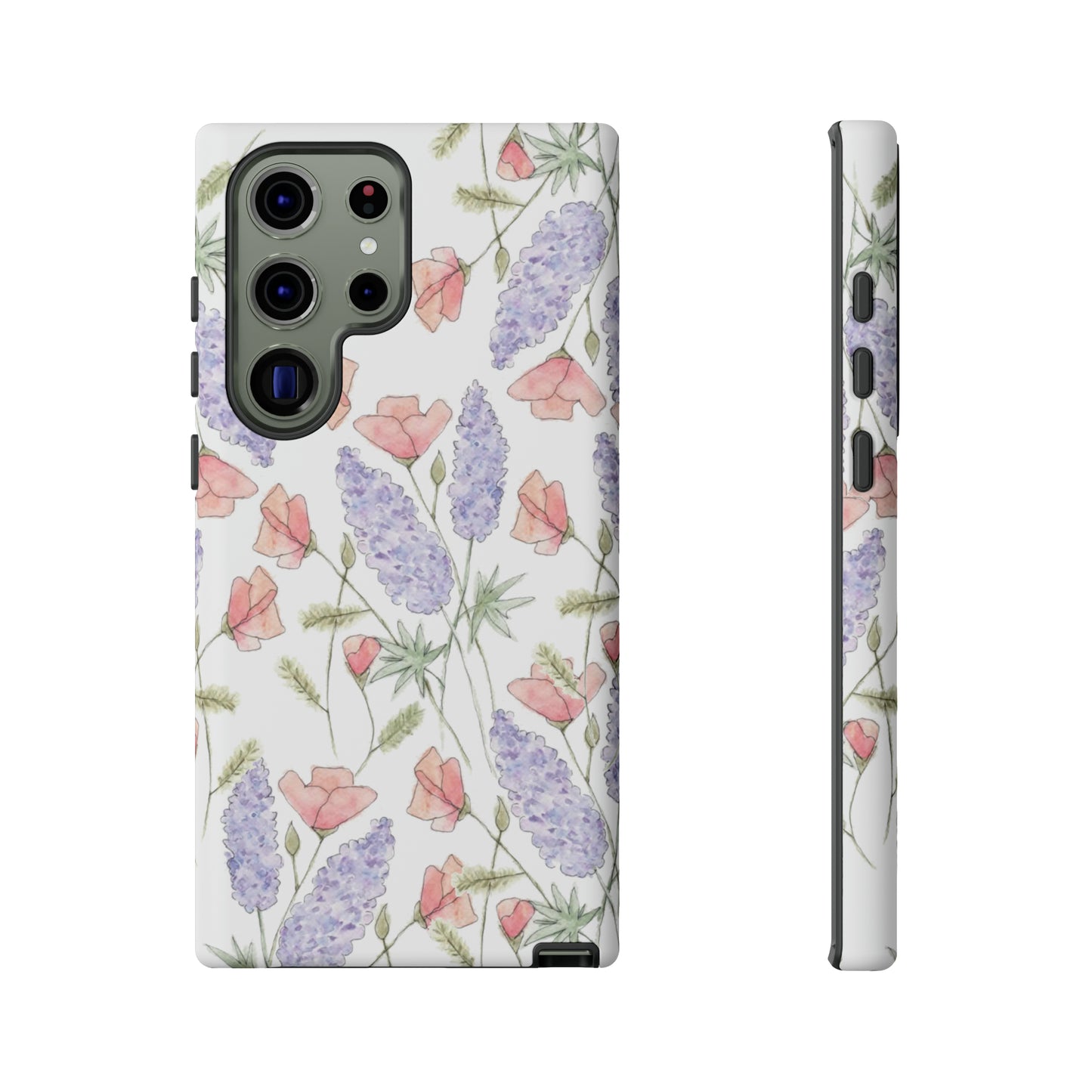 Watercolor Poppy and Lupine Tough Cases