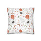 Watercolor Halloween Pattern Square Poly Canvas Pillow Cover - Pillow Not Included -