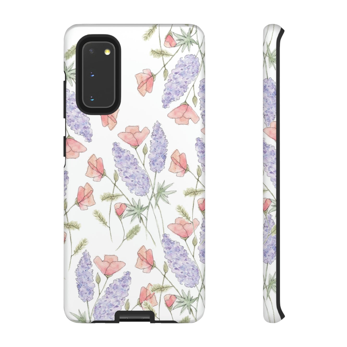 Watercolor Poppy and Lupine Tough Cases