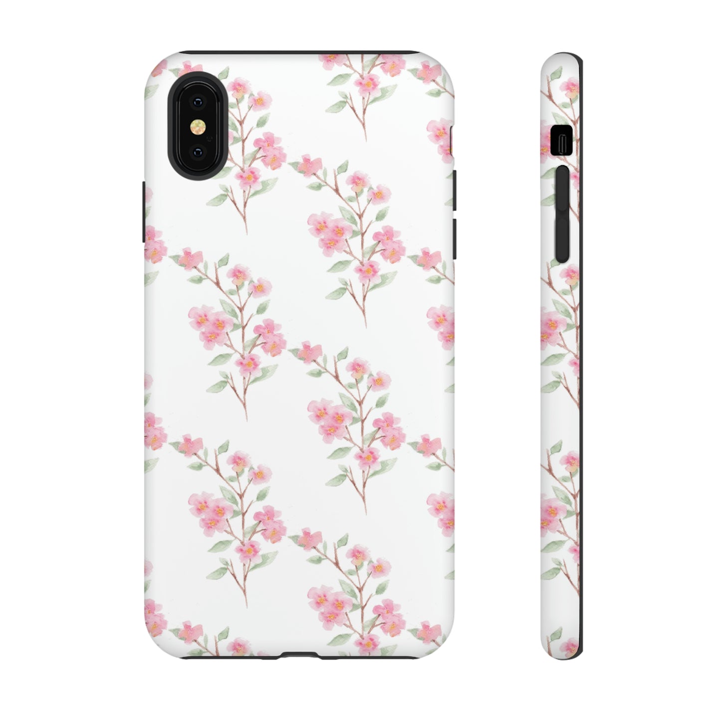 Watercolor Pink Floral Branch Tough Cases