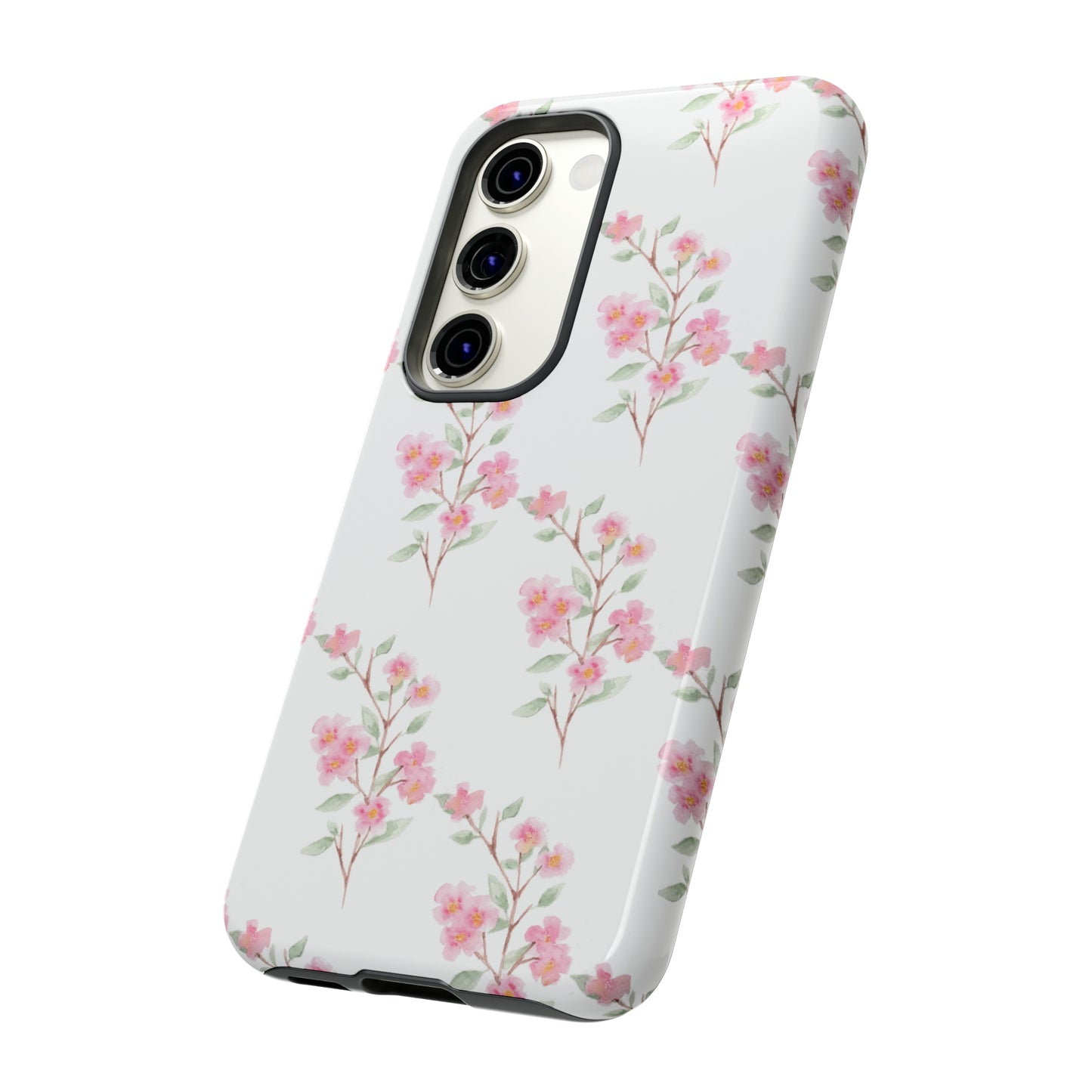 Watercolor Pink Floral Branch Tough Cases