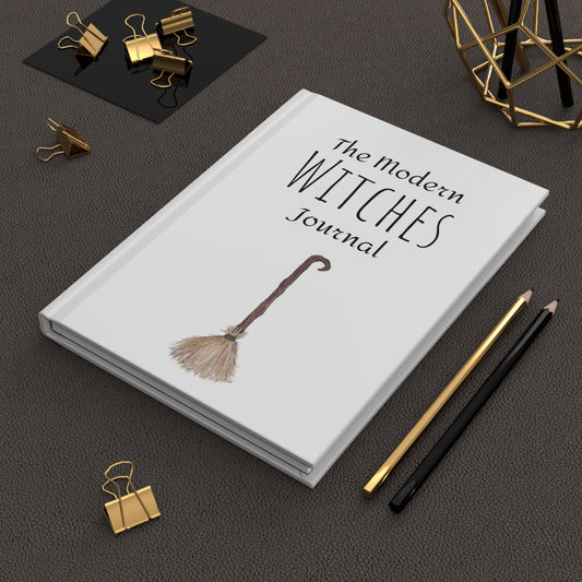 Watercolor The Modern Witches Hardcover Journal - Broom