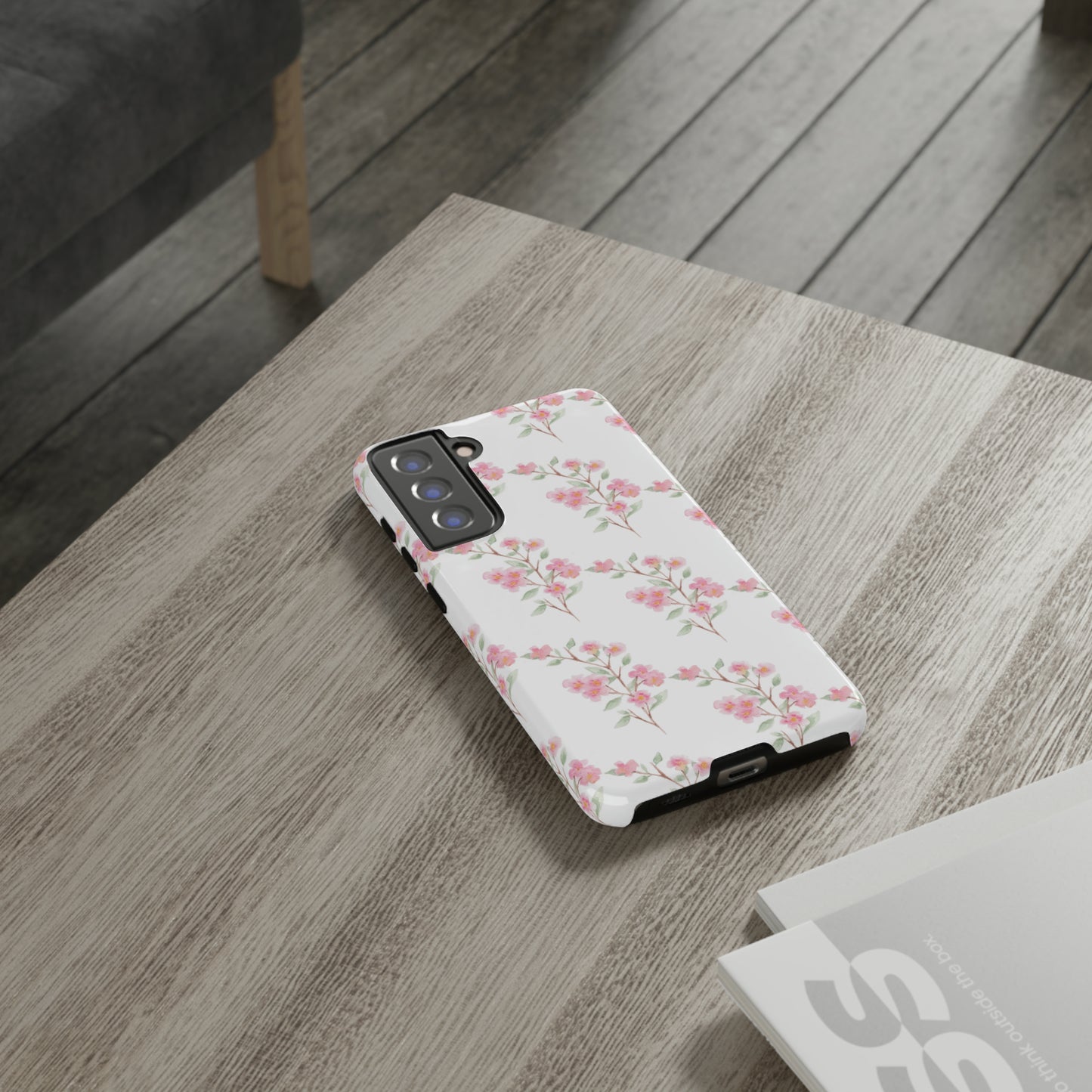 Watercolor Pink Floral Branch Tough Cases