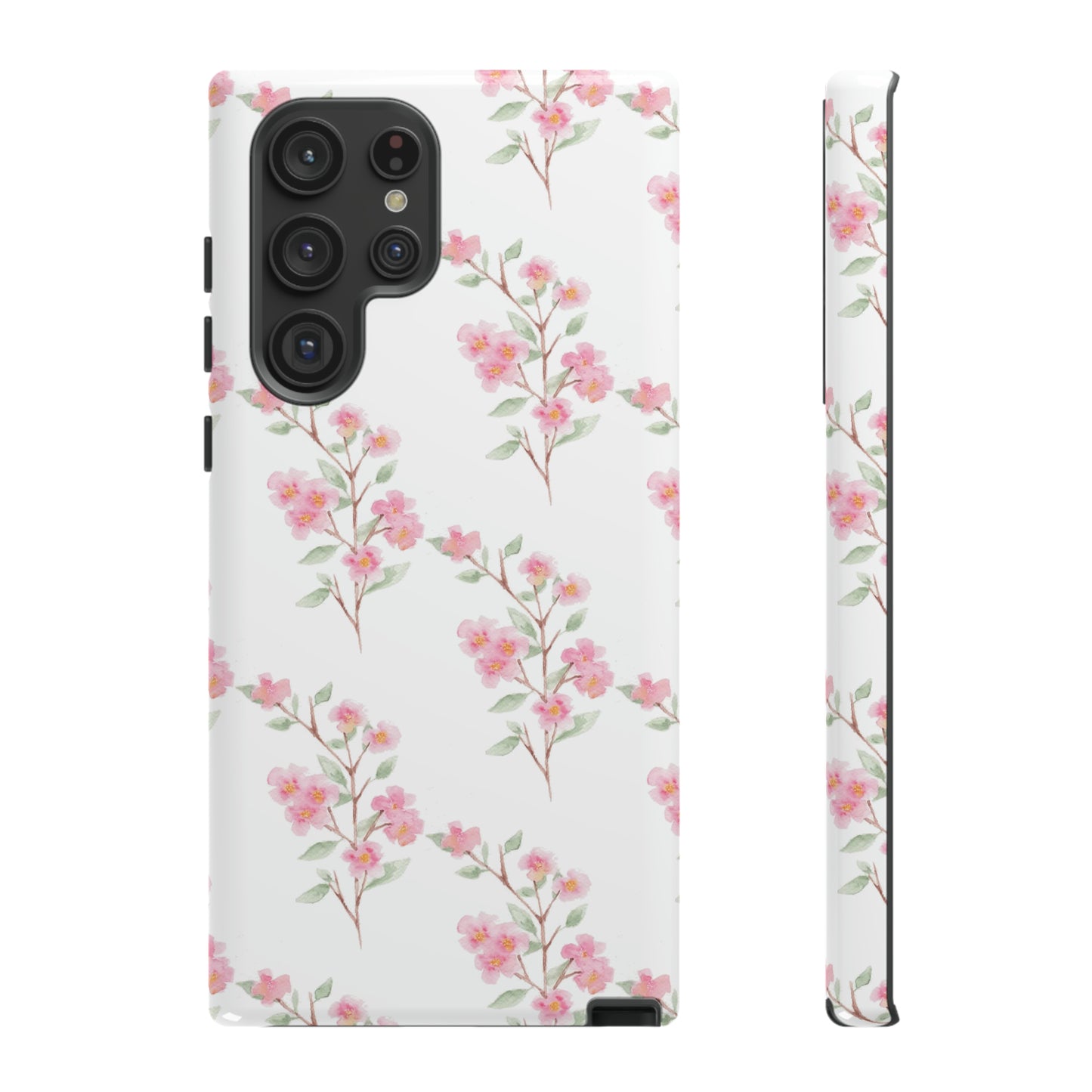 Watercolor Pink Floral Branch Tough Cases