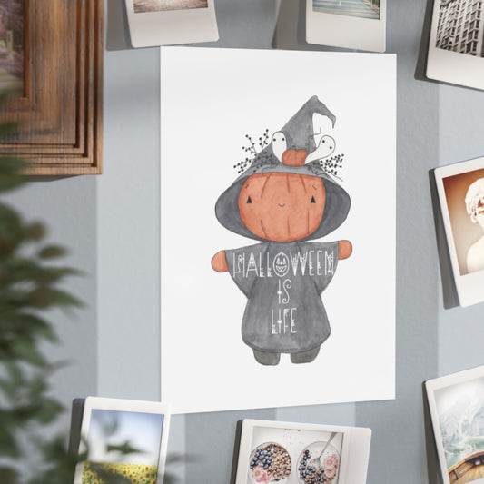 Watercolor "Halloween is Life" Print