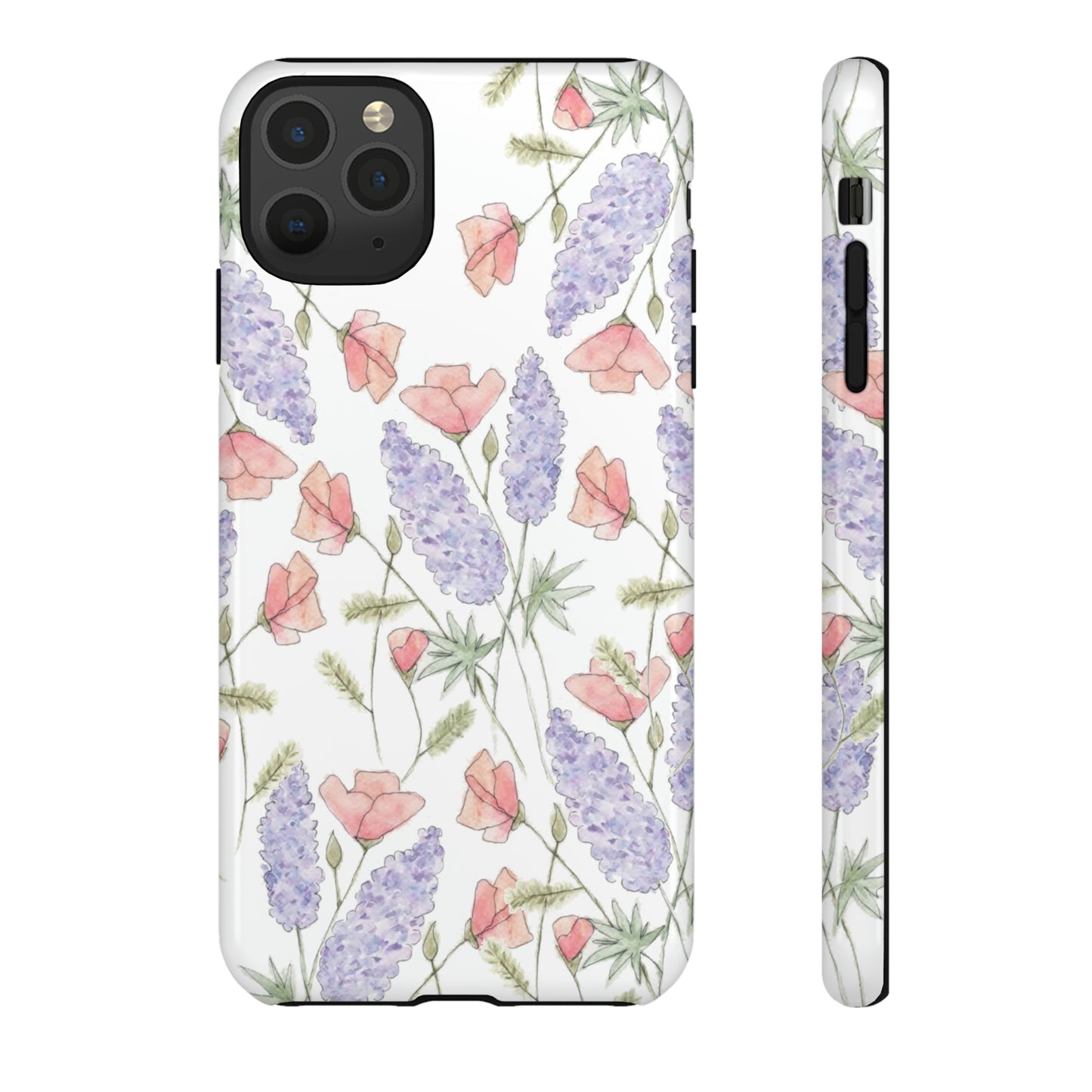 Watercolor Poppy and Lupine Tough Cases