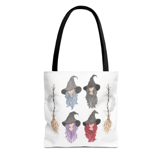 Watercolor Three Witchy Sisters Tote Bag