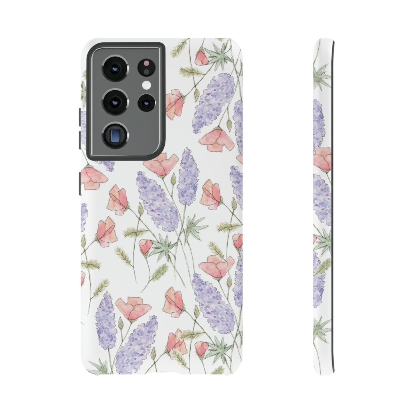 Watercolor Poppy and Lupine Tough Cases