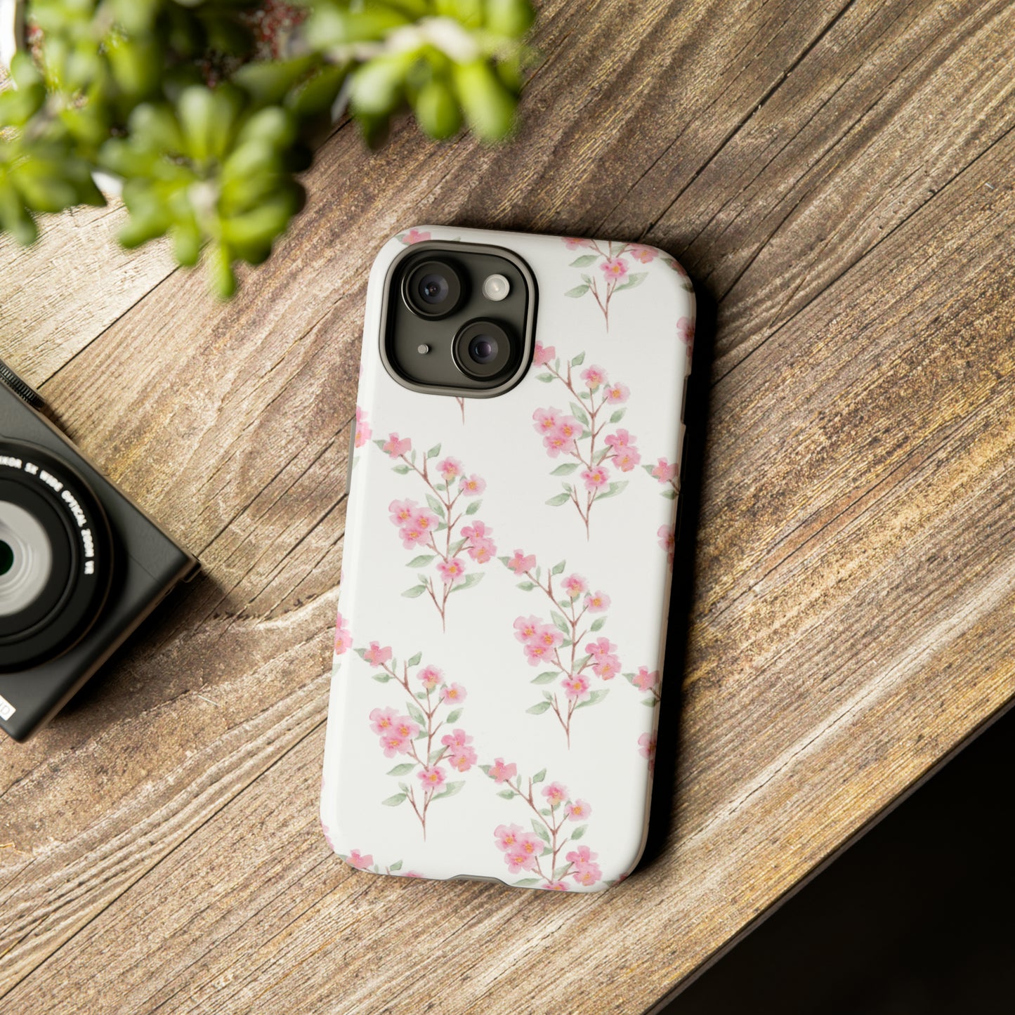 Watercolor Pink Floral Branch Tough Cases