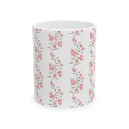 Watercolor Floral Branch Ceramic Mug