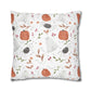 Watercolor Halloween Pattern Square Poly Canvas Pillow Cover - Pillow Not Included -