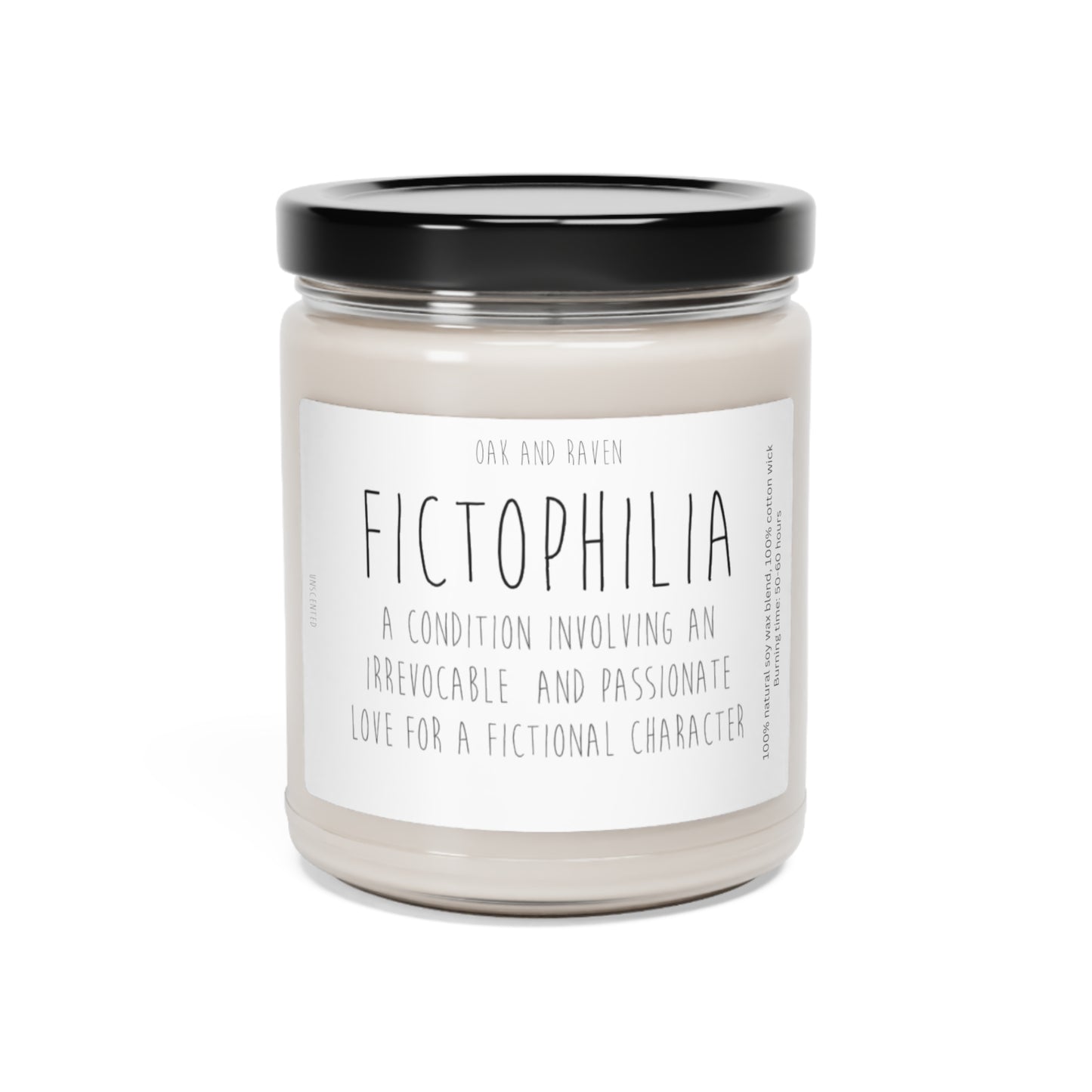 Fictophilia Colorless Scented Soy Candle, 9oz