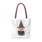 Halloween Watercolor Pumpkin Witch Tote Bag