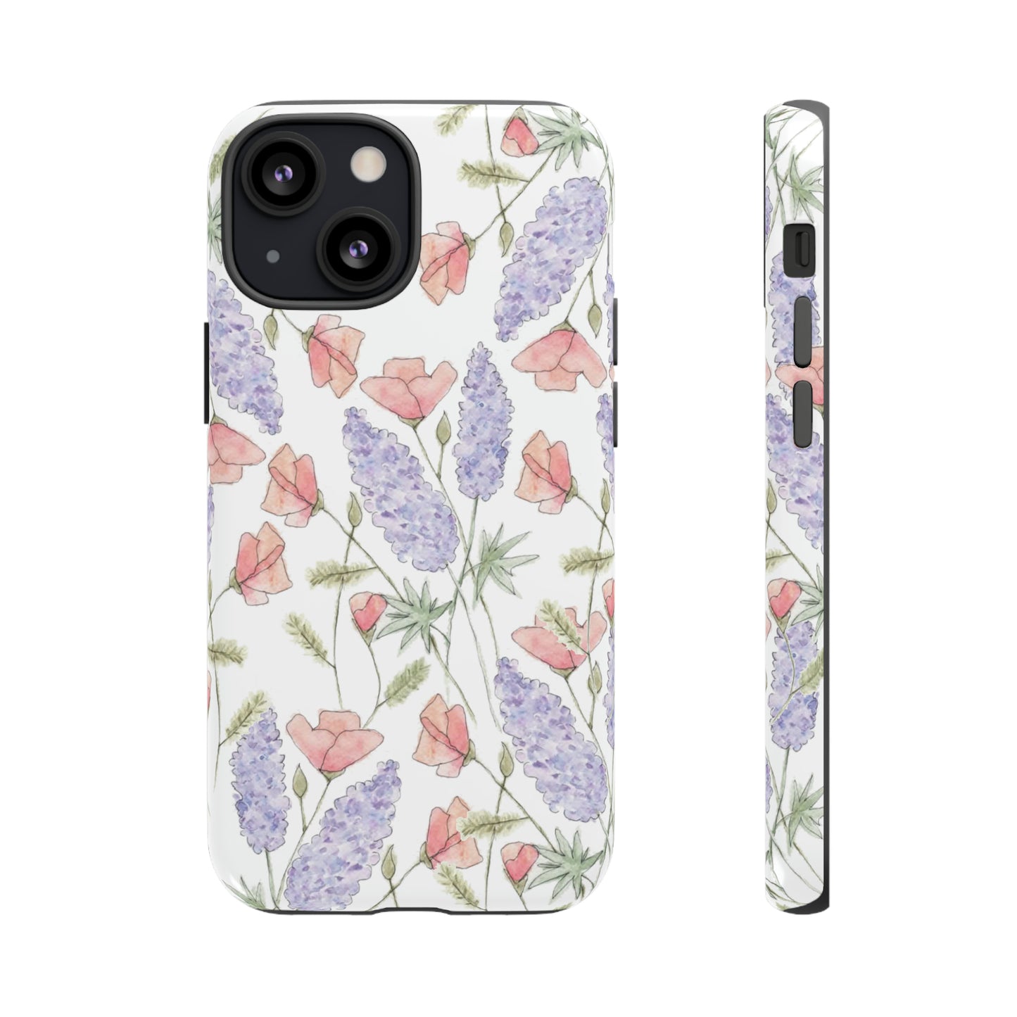 Watercolor Poppy and Lupine Tough Cases