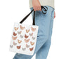 Watercolor Scattered Chickens Tote Bag