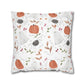 Watercolor Halloween Pattern Square Poly Canvas Pillow Cover - Pillow Not Included -