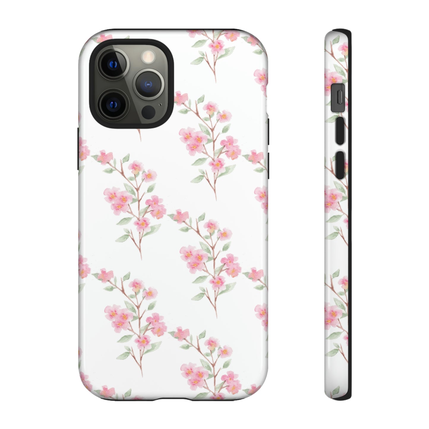 Watercolor Pink Floral Branch Tough Cases