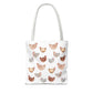 Watercolor Scattered Chickens Tote Bag