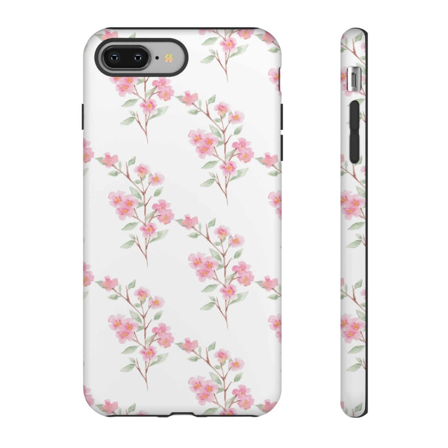 Watercolor Pink Floral Branch Tough Cases